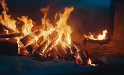 the fire has been burning with bright flames