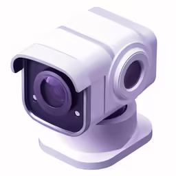 a white camera with one lens
