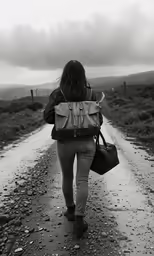 a person with an umbrella walks on a path