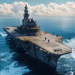 a large ship floating on top of the ocean