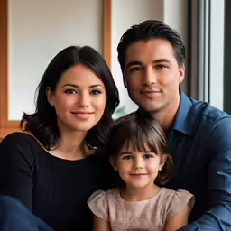 a family posing for the camera for an image