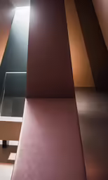 the lights on the top of the stairs are bright