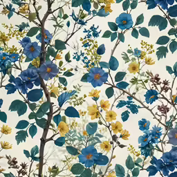 an up close picture of a wallpaper featuring colorful flowers