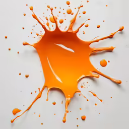 an orange ink blotch with oranges on it