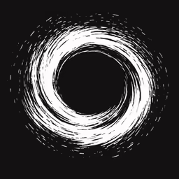 a black and white circular design that looks like an object