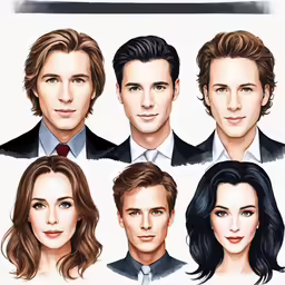 a group of people painted in various styles