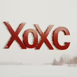a close up of an xoxc sign in the snow