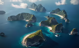 some very pretty and big beautiful islands in the ocean