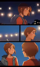 cartoon story panel about a girl standing on the side of a road
