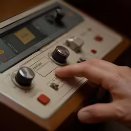 a person pressing buttons on an electronic device