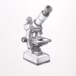 a drawing of a telescope in front of a white background