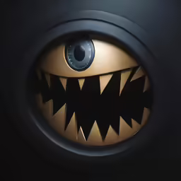 a mouth with some black teeth on it