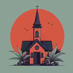 the church is made up of plants and the sun