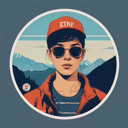 a poster featuring a young person wearing sunglasses,a photo with the words etme written on it