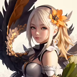 a very cute looking anime girl with big blonde hair