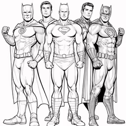 batman coloring pages with the justice league characters