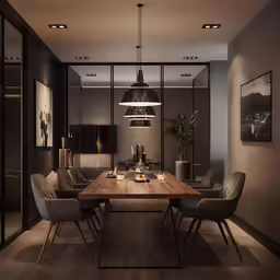 the large table is near the dining area