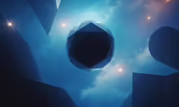 an abstract background consisting of geometric shapes and bright lights