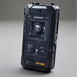 this black electronic camera is very small and is old