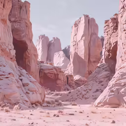 a landscape photograph of some rocks and desert