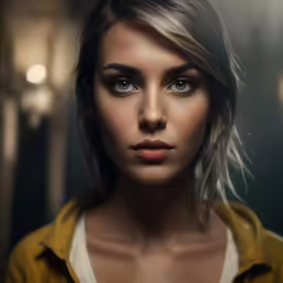 a painting of a girl with blond hair