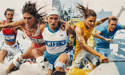five different photos of women from the olympic games