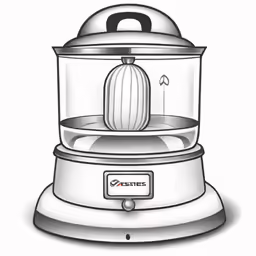 a drawing of a juicer in black and white