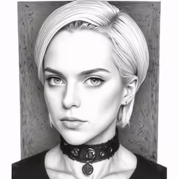 a woman in a black top and a choke