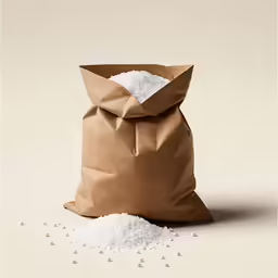 the top side of a bag filled with white powder