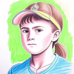 the girl is depicted in this pencil drawing