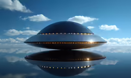 a large object with a light reflection on it