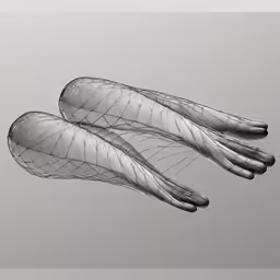 three very large fingers that are in the air