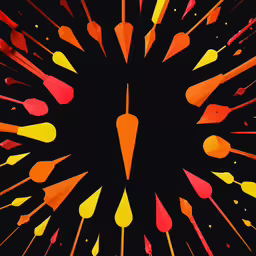 a large group of colorful paint splatters in the shape of a flower,multiple colored shapes that appear to be exploding