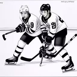 two hockey players with numbers 99 on the uniform,a couple of people that are standing on some ice
