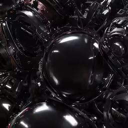 a group of shiny and metallic objects that looks like some sort of object