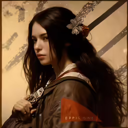 a woman in traditional japanese clothing poses for a portrait