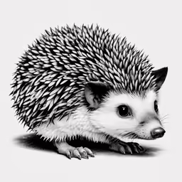 a pencil drawing of an hedgehog
