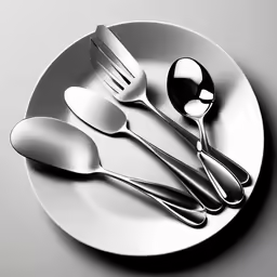 silverware set consisting of forks and spoons