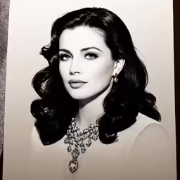 the poster shows a woman wearing a necklace
