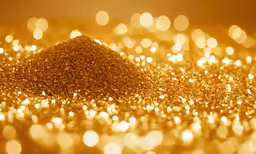 a close up view of gold metallic dust