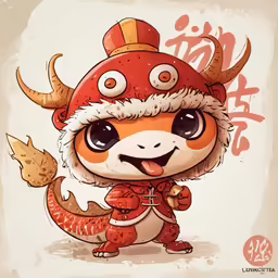 the cartoon is a small animal with horns