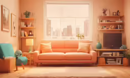 the living room is clean and ready to be used