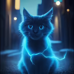 there is a very cute black cat that is staring