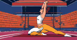 a female tennis player doing a backhand,woman stretching out on a stadium