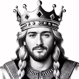 a portrait of the character king of kings in the movie, the king of queens