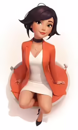 a woman in a skirt sitting on a floor
