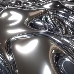 a number of shiny chrome pipes in close up
