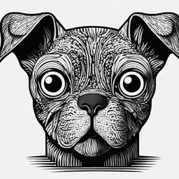 an ink drawing of a dog