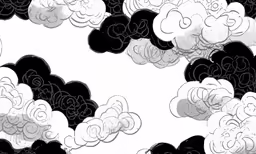 clouds are black and white as well as some pink