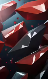 red cubes are in the air near one another
